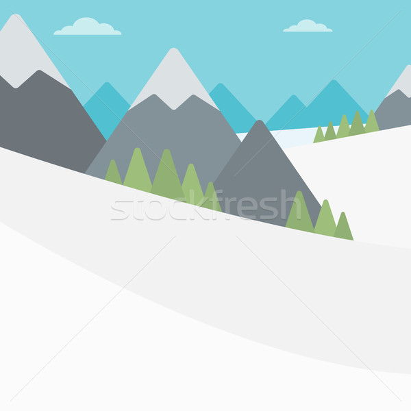 Schnee Berg Landschaft Vektor Design Illustration Stock foto © RAStudio