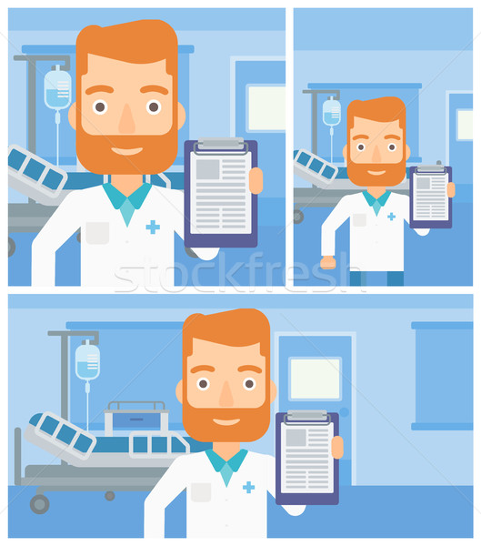 Doctor with clipboard and MRI machine. Stock photo © RAStudio