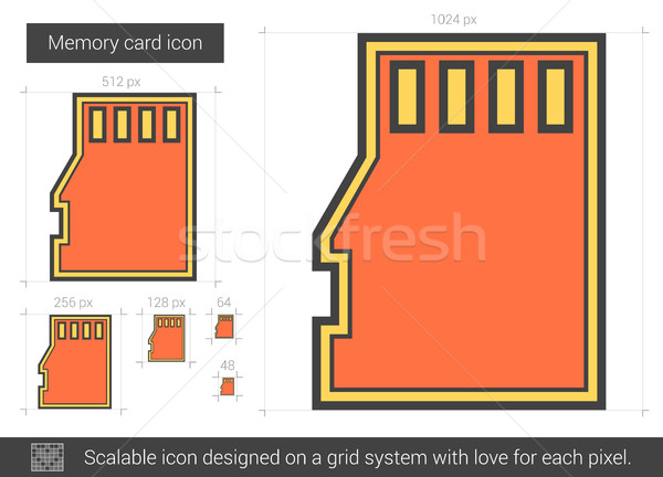 Memory card line icon. Stock photo © RAStudio