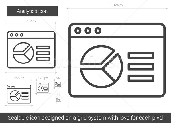 Google analytics linie icoană vector izolat alb Imagine de stoc © RAStudio