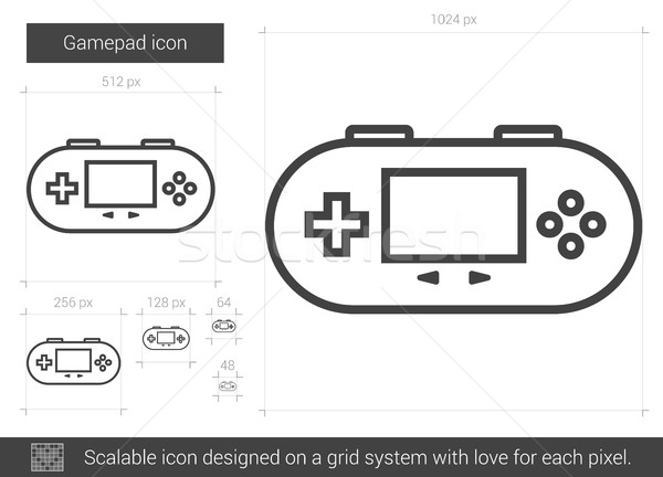 Gamepad ligne icône vecteur isolé blanche [[stock_photo]] © RAStudio