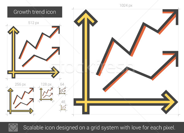 Wachstum Trend line Symbol Vektor isoliert Stock foto © RAStudio