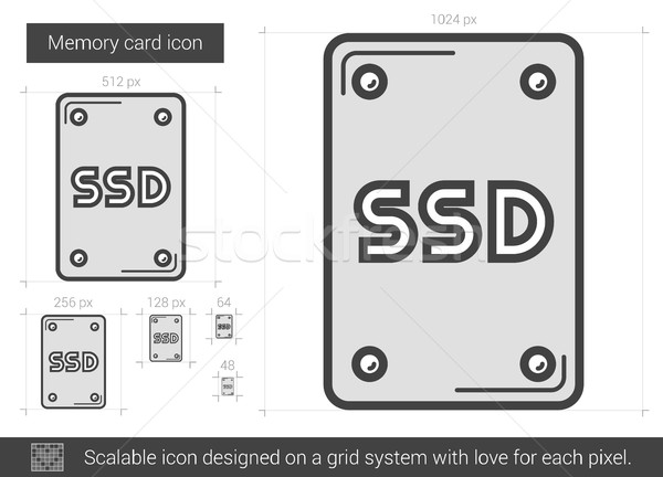 Memory card line icon. Stock photo © RAStudio