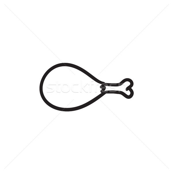 Chicken leg sketch icon. Stock photo © RAStudio