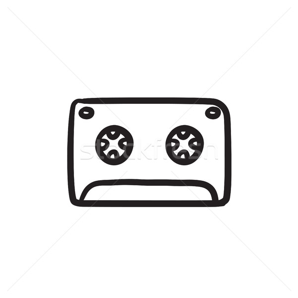 Cassette tape sketch icon. Stock photo © RAStudio