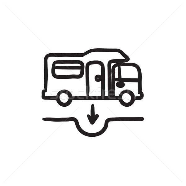 Motorhome and sump sketch icon. Stock photo © RAStudio