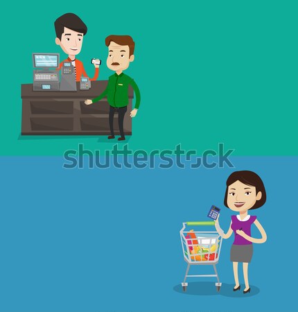 Two shopping banners with space for text. Stock photo © RAStudio