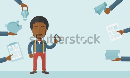 Bankrupt business woman vector illustration. Stock photo © RAStudio