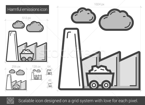 Harmful emissions line icon. Stock photo © RAStudio
