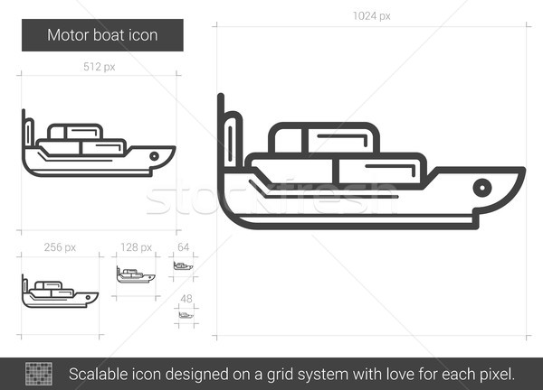 Motorboot line Symbol Vektor isoliert weiß Stock foto © RAStudio