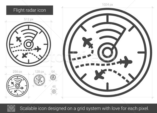 Lotu radar line ikona wektora odizolowany Zdjęcia stock © RAStudio