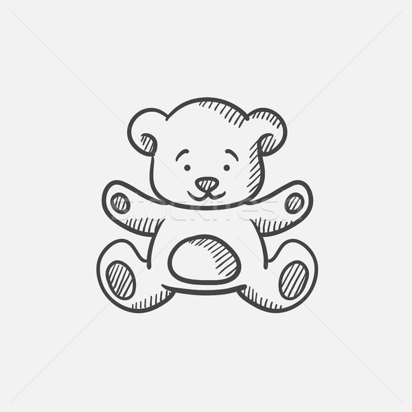 Teddybeer schets icon web mobiele infographics Stockfoto © RAStudio