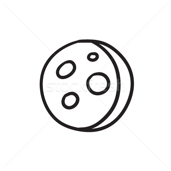 Moon surface with cheese holes sketch icon. Stock photo © RAStudio