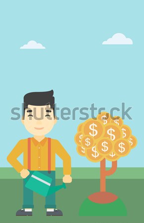 Businessman catching dollar coins. Stock photo © RAStudio
