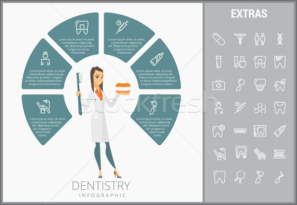 Odontología infografía plantilla elementos iconos personalizable Foto stock © RAStudio