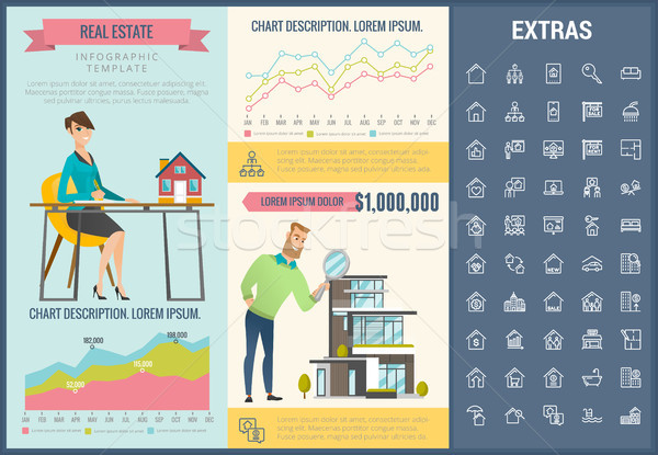 Inmobiliario infografía plantilla elementos iconos personalizable Foto stock © RAStudio