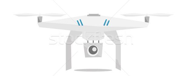 Flying helicopter with camera vector illustration. Stock photo © RAStudio