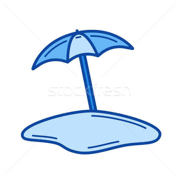Parasol ligne icône isolé blanche [[stock_photo]] © RAStudio