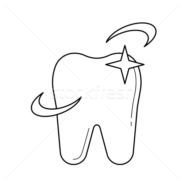 Zahnpflege line Symbol Vektor isoliert weiß Stock foto © RAStudio