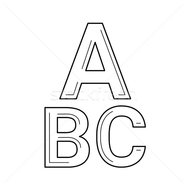Vocabular vector linie icoană izolat alb Imagine de stoc © RAStudio