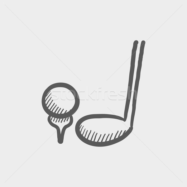 Golf ball and putter sketch icon Stock photo © RAStudio