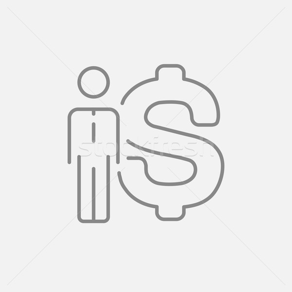 бизнесмен Постоянный доллара символ линия Сток-фото © RAStudio