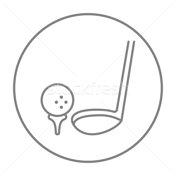 Golf ball and putter line icon. Stock photo © RAStudio