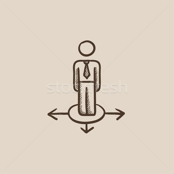 Businessman in three ways sketch icon. Stock photo © RAStudio