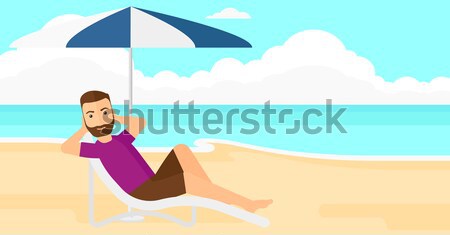 Woman sitting in chaise longue. Stock photo © RAStudio