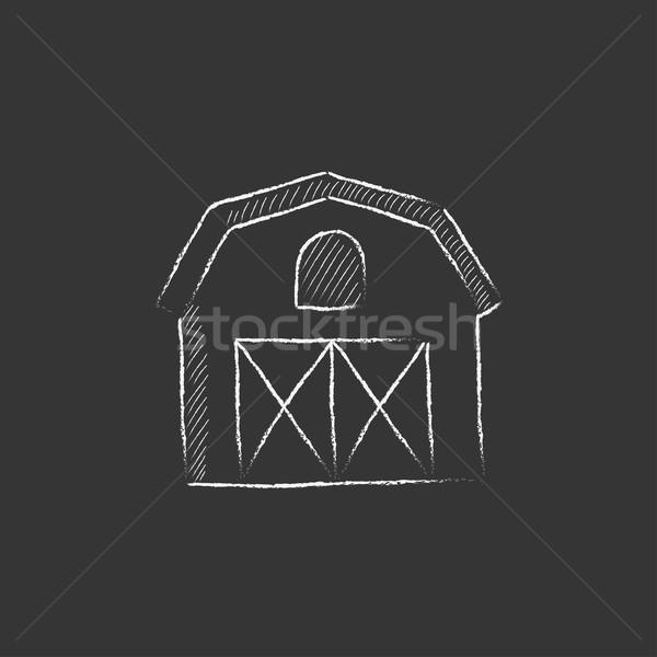 Farm building. Drawn in chalk icon. Stock photo © RAStudio