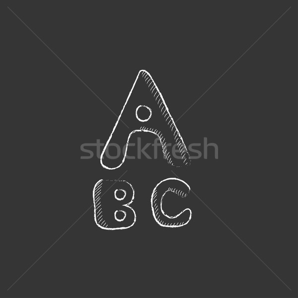 Letters painted in bold. Drawn in chalk icon. Stock photo © RAStudio