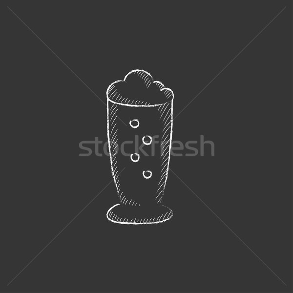 Glass of beer. Drawn in chalk icon. Stock photo © RAStudio