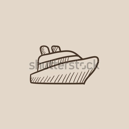 Cruise ship. Drawn in chalk icon. Stock photo © RAStudio