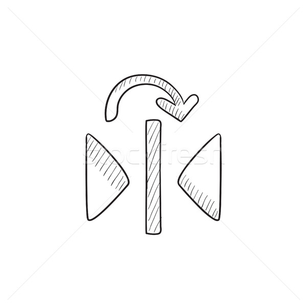 Stock photo: Play button  sketch icon.