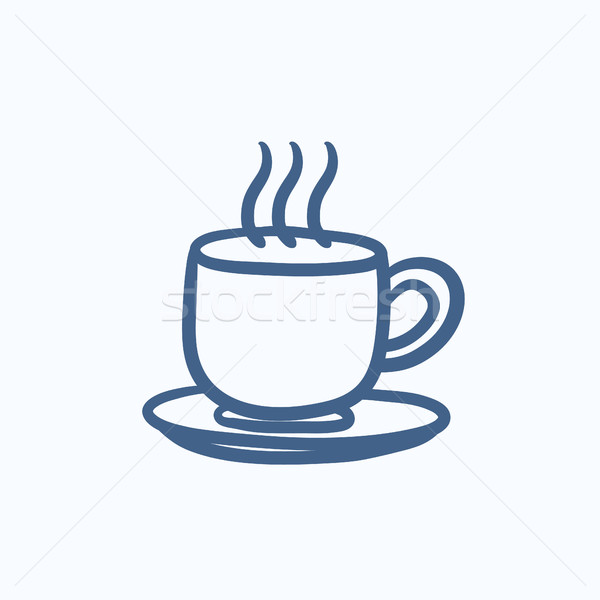 Кубок горячий напиток эскиз икона вектора изолированный Сток-фото © RAStudio