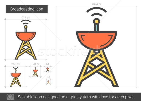 Sendung line Symbol Vektor isoliert weiß Stock foto © RAStudio