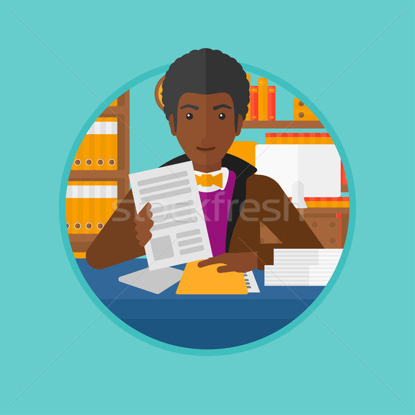 HR manager checking files vector illustration. Stock photo © RAStudio