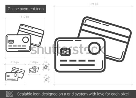 Online betaling lijn icon vector geïsoleerd Stockfoto © RAStudio