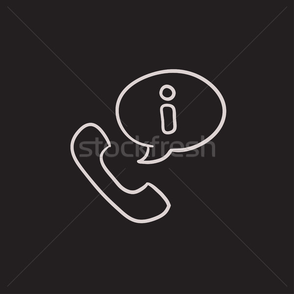 Handset with information sign sketch icon. Stock photo © RAStudio