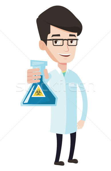 Foto stock: Cientista · assinar · jovem