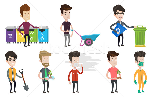 Vector set of characters on ecology issues. Stock photo © RAStudio