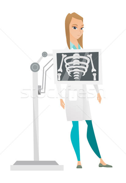 Médico radiografía jóvenes caucásico pecho Foto stock © RAStudio