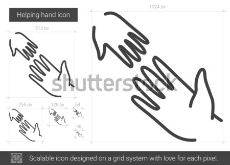Helpende hand lijn icon vector geïsoleerd witte Stockfoto © RAStudio
