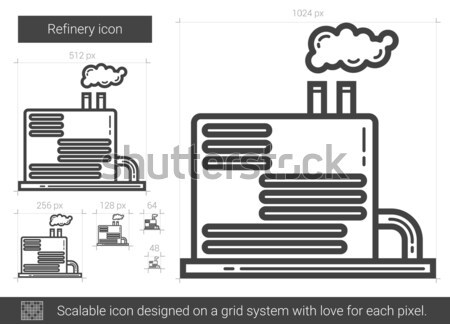 煉油廠 線 圖標 向量 孤立 白 商業照片 © RAStudio