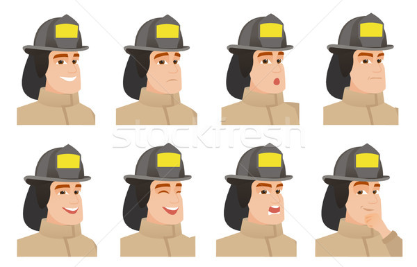 Vector set of firefighter characters. Stock photo © RAStudio