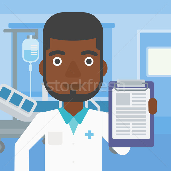 Doctor with clipboard and MRI machine. Stock photo © RAStudio