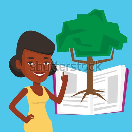 Сток-фото: африканских · студент · указывая · дерево · знания · молодые