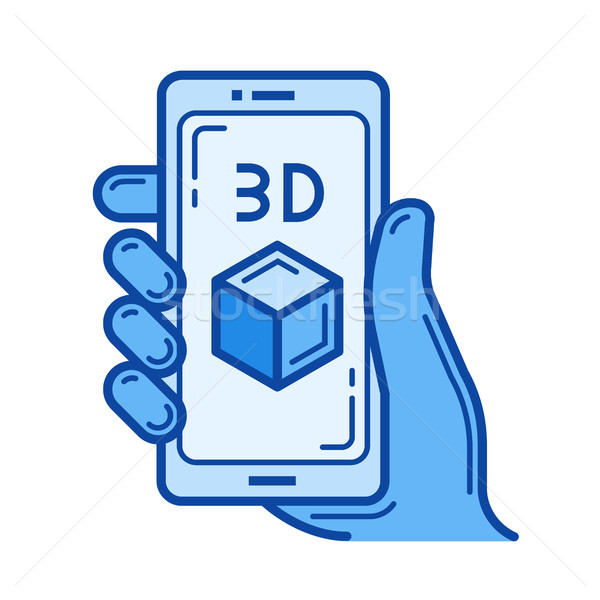 Three d design line icon. Stock photo © RAStudio