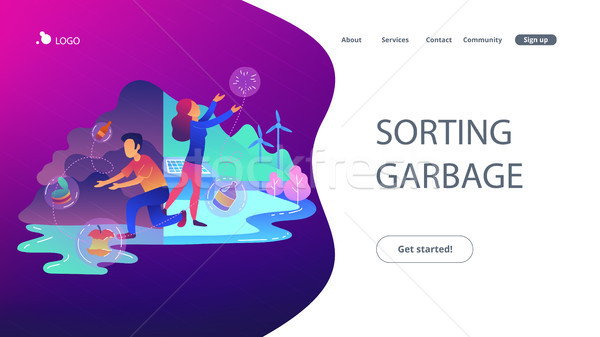 Sorting garbage landing page. Stock photo © RAStudio