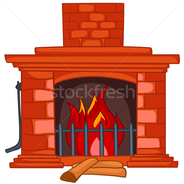 Cartoon domu ognisko odizolowany biały wektora Zdjęcia stock © RAStudio